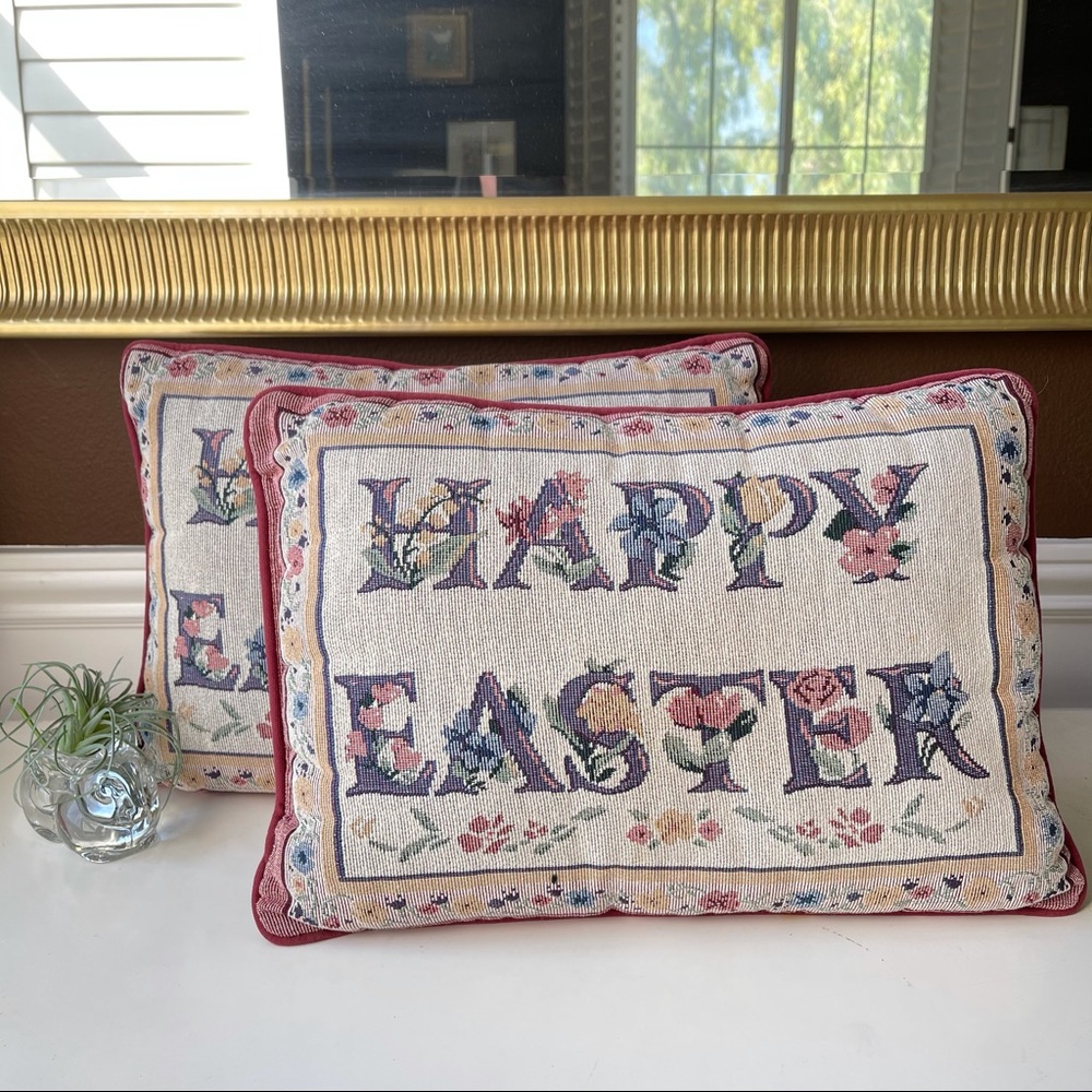 Happy Easter Woven Pillows